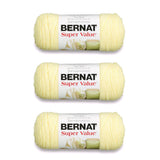 Bernat Super Value Yellow Yarn - 3 Pack of 198g/7oz - Acrylic - 4 Medium (Worsted) - 426 Yards - Knitting/Crochet