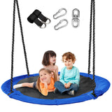 43 inch Saucer Tree Swing for Kids,Flying Round Swing Heavy Duty, Waterproof and All-Weather Resistant Textilene,Swivel,Adjustab