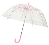 Clear Cherry Blossom Umbrella, Clear umbrella, clear bubble umbrella, dome shape umbrella (pink)