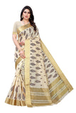 Yashika Womens Woven Cotton Blend Saree (Kerala Crismistmas_Off-White 03),Off-White 03,Free Size