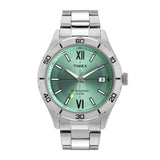Timex Analog Watch For Men With Green Dial & Silver Stainless Steel Bracelet Band - Water Resistant Men'S Wrist Watches -Tweg295