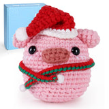 CrochetBox Crochet Kit for Beginners Adults - Christmas Pig Starters Crochet Kit, Beginners Crocheting Kitting for Adults Kids,