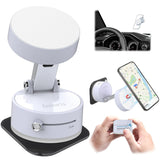 Easvorix Vacuum Magnetic Phone Holder with Metal Ring Compatible with iPhone 16 15 14 13 All Phone, Portable Universal Collapsib