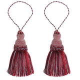 Fenghuangwu Colorful Tassel Key Tassel DIY Accessories for Curtain and Home Decoration-red/white/blue-2pack