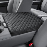 JOYTUTUS Center Console Cover Compatible with 2011-2016 Ford F250 F350 F450, 2011-2014 F150 with Jump Seat Console, Leather Armr