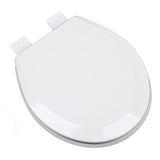 Bath D cor 1F1R5-04 Premium Molded Wood Round Toilet Seat with Adjustable Hinge & OSG, Cotton White