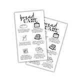 Bread Care Instruction Cards | 50pk 2x3.5Sourdough Storage Bakery Baker Client Packaging Cinnamon Roll Cupcake Cake How To S