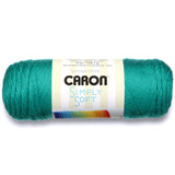 Caron Simply Soft Party Solids Yarn, Gauge 4 Medium Worsted, 6 oz Cool Green
