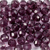 Creotime 45 round faceted beads 4 mm - purple