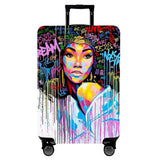 WUJIAONIAO Travel Luggage Cover Baggage Suitcase Cover Protector Skins 18-32 Inch (Graffiti A8, S (for 18-20 inch luggage))