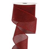 HUIHUANG Burgundy Burlap Jute Ribbon - Wired Edge, 2.5 Inch, for Wreaths, Big Bows, Crafts & Decorations - 10 Yards (30 Feet)