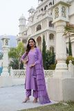 Anni Designer Women'S Rayon Blend Solid Straight Kurta With Pant & Dupatta (Raja Saab Purple-Vks05_Xxl_Purple_Xx-Large),Purple,2XL,,,