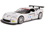 Jada Bigtime Muscle 1:24 2005 Chevy Corvette C6R Diecast Car White, Toys for Kids and Adults