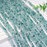 6mm Natural Stone Beads 65 Pcs Blue Floral Jade Crystals Round Smooth Genuine Stone Loose Gemstone Beads for Bracelet Jewelry Ma