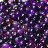 LAIDANLA Purple Striped Agate 8mm Natural Stone Beads Round Loose Gemstone Stone Beads for DIY Bracelet Necklace Earrings Jewelr