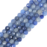6mm Blue Aventurine Faceted Gemstone Round Loose Beads Strand 15.5-16 DIY Jewelry Making