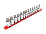 TEKTON 1/2 Inch Drive Hex Bit Socket Set with Rail, 14Piece (619 mm) | SHB92102