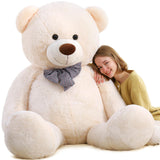 Toys Studio Giant Teddy Bear, 70.8 Inch Big White Stuffed Animal Life Size Plush Bear Toy Gift for Girlfriend Kids Christmas Bir