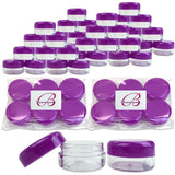 Beauticom 15 gram/15ml Empty Clear Small Round Travel Container Jars with Lids for Make Up Powders, Eyeshadow Pigments, Lotions,