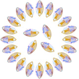 Horse Eye Rhinestones Flatback Sew on Rhinestone with 2 Holes 42pcs 7x15mm Glass Navette Shape Rhinestones for Crafts Project,Cl