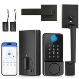 POWIFY Keyless Entry Door Lock with Handle, APP Control Smart Front Lock Set, Keypad Door Lock with Handle, Keypad Deadbolt Auto