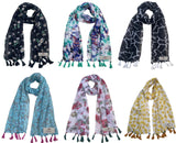 Fusfus WomenS Printed Chiffon Scarves And Stoles, Free Size(Multicolour, Fs2601) Pack Of 6 (Multicolor4)