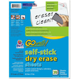 GoWrite! PACASB8511 SelfAdhesive Dry Erase Sheets, White, 81/2 x 11, 30 Sheets