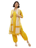 Libas Women'S Cotton Blend Kurta Sets (400049O_Yellow_S)
