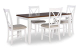 Powell L Acquisition Corp. Jane Farmhouse Two-Tone Design 5 Piece Dining Set