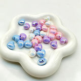 30 Pcs Candy Color Acrylic Beads, Colorful Hand-Painted Beads, Cute Plastic Loose Beads,DIY Hairpin Bracelet Cell Phone Jewelry