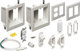 Arlington TVBR2505K Flat Panel TV Cable Organizer 2-Gang Kit with Recessed Power Solution