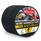 XFasten Wire Harness Tape, 3/4Inch by 50Foot (3Pack), High Temp Wiring Loom Harness SelfAdhesive Felt Cloth Electrical Tape