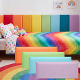 Hahafelt Wall Padding for Playroom Peel and Stick Headboard 3D Anti Collision Upholstered Wall Panels Self Adhesive Headboard Pa