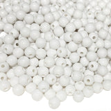 LIMAOLLY Acrylic Round Pastel Beads Candy Color Plastic Spacer Beads for DIY Necklace Bracelet Earring Jewelry Making (White, 6m