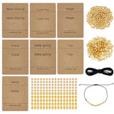 UNICRAFTALE Metal Morse Code Bracelet Making Kit 400Pcs Golden Round Spacer Beads 400Pcs Golden Tube Beads 7 Styles 14Pcs Morse