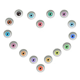 30 Pairs 12mm Halloween Glass Human Eyes Realistic Pair for Art Dolls Sculptures Props Masks Fursuits Jewelry Making Taxidermy