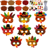 Shyyween 48 Sets Thanksgiving Turkey Mask Crafts Kits Bulk DIY Paper Craft Art Make Your Own Turkey Mask Fall Craft Kits for Tha