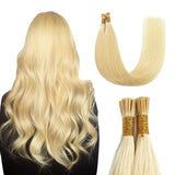 Sunya I Tip Hair Extensions Human Hair Bleach Blonde 40g/50Strands Pre Bonded Hair Extensions Human Hair 16 inches Remy Straight