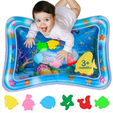 Tummy Time Water Mat - Inflatable Water Play Pad for Babies - Sensory Tummy Time Mat for Floor Play - 100% BPA-Free & Leakproof