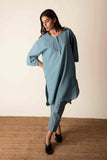 Gosriki Women'S Rayon Blend Straight Solid Kurta With Pant (Nanital Blue-Gs_Xl_Blue_X-Large),Blue,,B0DNK8TV3J