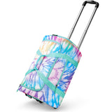 Choco Mocha Girls Tie Dye Suitcase with Wheels Kids Rainbow Rolling Duffle Bag for Camping Teen Girls Toddler Luggage Bag for Tr