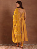 Libas Women'S Rayon Bandhani Kurta Set (36896 Mustard Mustard 2Xl