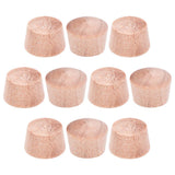 uxcell Wood Button Top Plugs 3/8 Inch Wood Color Hardwood Furniture Plugs 9/25 Inch Height 200 Pcs