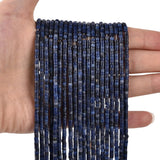 155pcs 3x2mm Natural Blue Sodalite Heishi Disc Rondelle Spacer Stone Semi Precious Gemstone Loose Beads for Jewelry Making 15 In