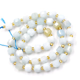 Malahill Wholesale Natural Faceted Stone Beads for Jewelry Making Sold per Bag 5 Strands Inside Cube Aquamarine 6mm