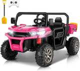 ANRLI 24V 4WD Ride on Car Dump Truck w/4X200W Motor, Gift Flower, 2.4G Remote Control, Bluetooth Music, LED Light, 24 Volt Ride