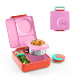 OmieBox Bento Box for Kids - Insulated Bento Lunch Box with Leak Proof Vacuum Insulated Food Jar - 3 Compartments, Two Temperatu