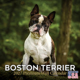 Boston Terrier Calendar 2027 - 16 Month Dog Wall Calendar, Monthly Planner, Large Writing Blocks, Thick No Bleed Paper, Made in