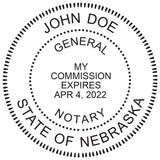 MaxMark Round Notary Pre-Inked Stamp for State of Nebraska