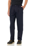 Dockers Mens Classic Fit Signature Khaki Lux Cotton Stretch PantsPleated (Regular and Big & Tall), Navy, 32W x 30L